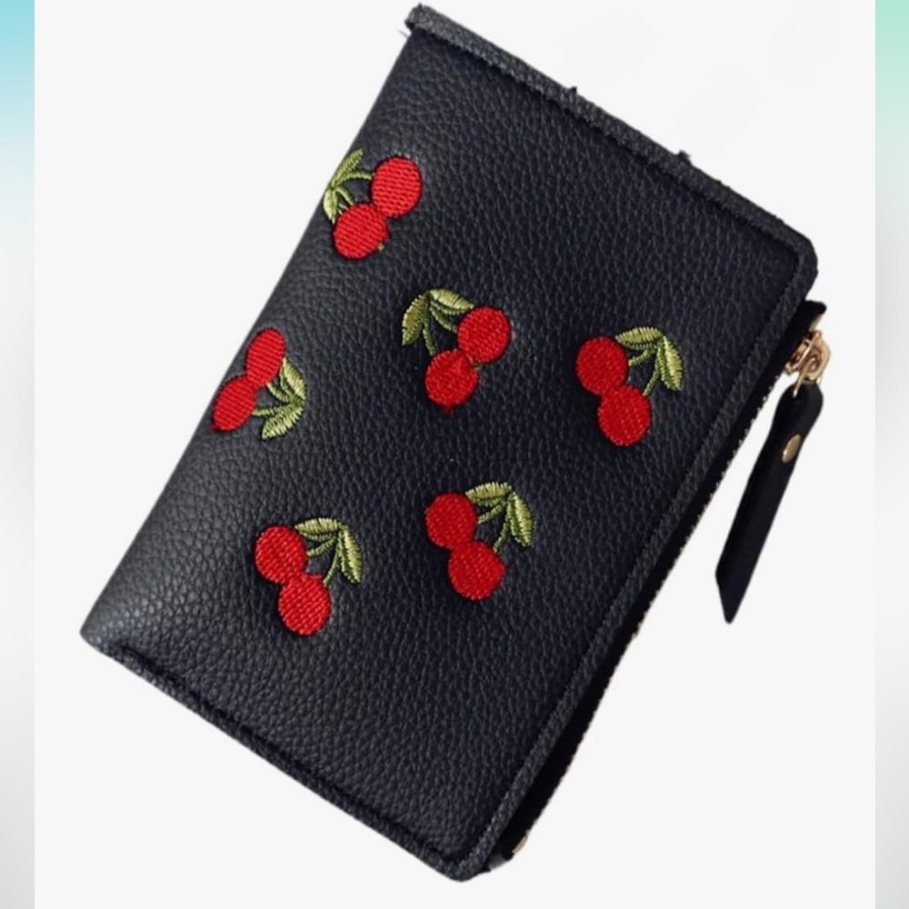 🆕 Cherry Cute Vintage Wallet Cute Purse Coin Pocket Small Wallet for Women